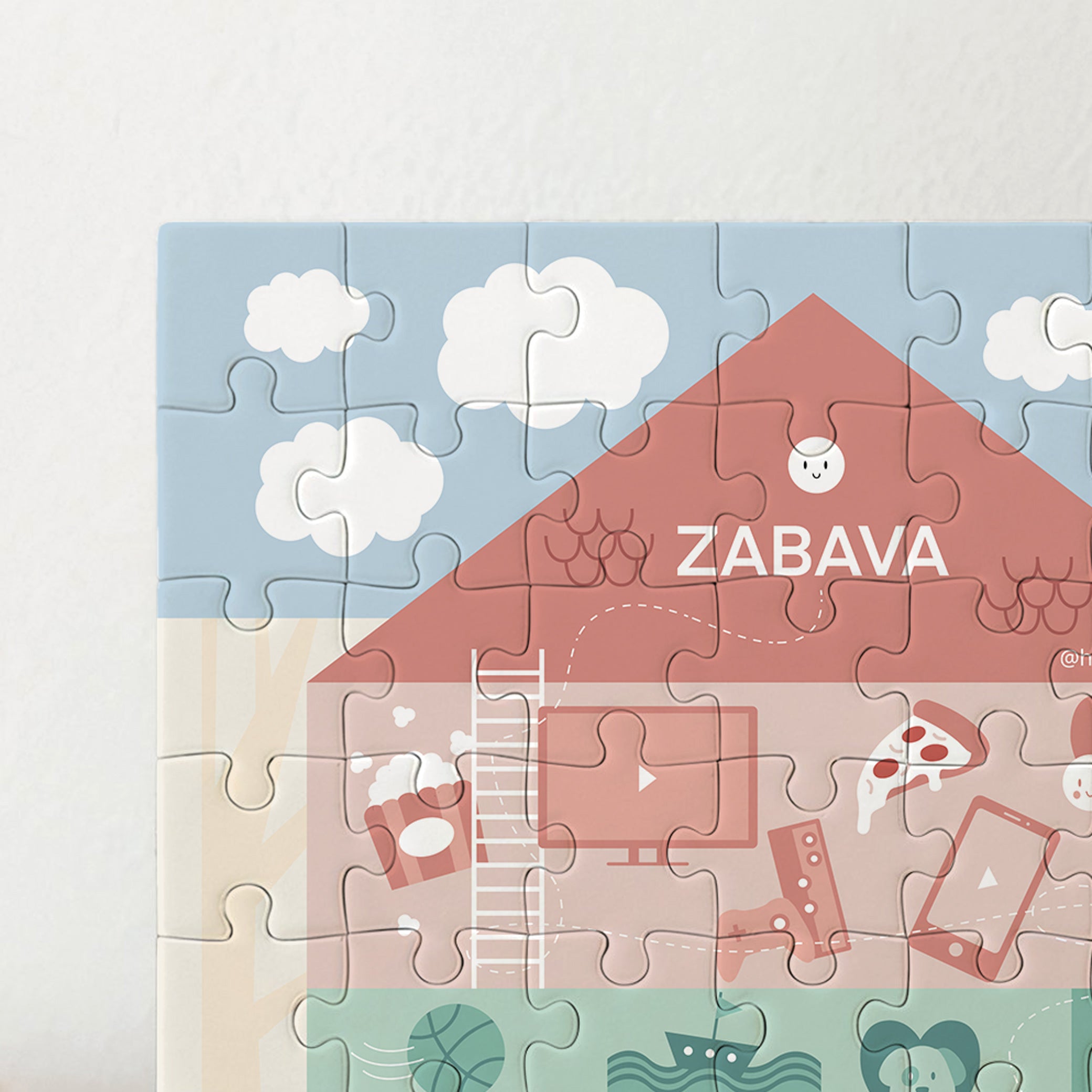 "Hiša Prioritet" - Sestavljanka (88 kosov) - aktivno grajenje hiše še dodatno utrdi razumevanje.